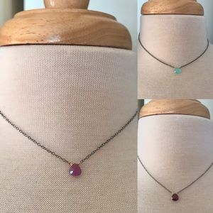 Pia’s Gemstone Oxidized SS Necklaces handmade